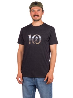 Tentree "tentree spruce stripe ten t-shirt noir"