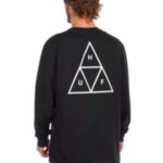 Huf "huf essential tt long sleeve t-shirt noir"