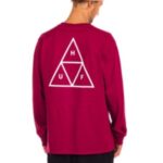 Huf "huf essential tt long sleeve t-shirt rouge"