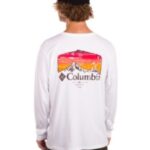 Columbia "columbia pikewood graphic long sleeve t-shirt blanc"
