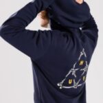 Huf "huf broken bones tt hoodie bleu"