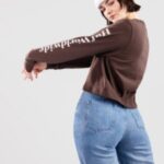 Huf "huf domestic crop long sleeve t-shirt marron"