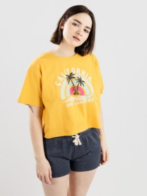 Rip curl "rip curl sunny paradise crop tee t-shirt jaune"