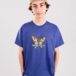 Welcome "welcome butterfly garment dyed t-shirt bleu"