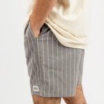 Rhythm "rhythm linen stripe jam shorts gris"
