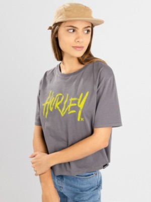 Hurley "hurley oceancare washed cropped t-shirt gris"