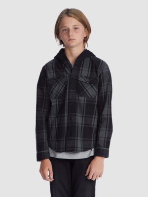 Dc "dc ruckus hooded flannel shirt noir"