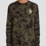 Volcom "volcom iconic stone dye long sleeve t-shirt marron"