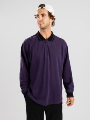 Welcome "welcome parliament pique zip long sleeve polo violet"