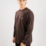 Carhartt wip "carhartt wip chase long sleeve t-shirt marron"