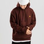 Carhartt wip "carhartt wip american script hoodie rouge"