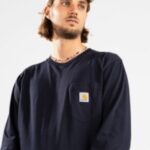 Carhartt wip "carhartt wip pocket long sleeve t-shirt bleu"