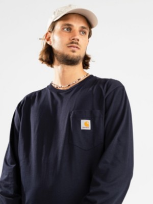 Carhartt wip "carhartt wip pocket long sleeve t-shirt bleu"